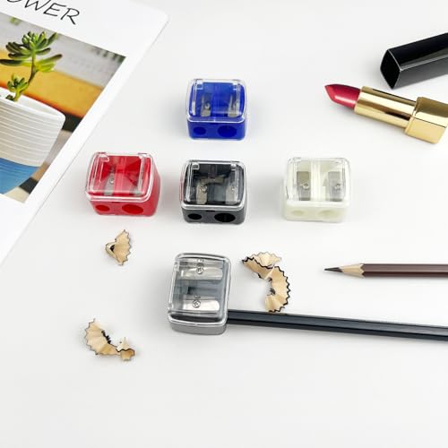Zoolinn Dual Hole Cosmetic Pencil Sharpeners for Lip & Eyeliner - 5 Pack