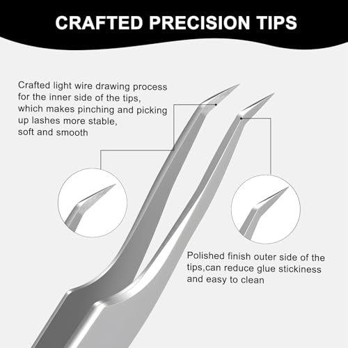 Ms.Queen Eyelash Tweezers for Lash Extensions,Precision Lash Extension Tools for Isolation,Classic and Volume Lash Extension Applying