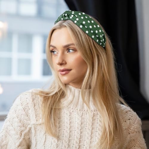 Huachi Polka Dot Headbands Set - Trendy Knotted Hair Accessories for Women