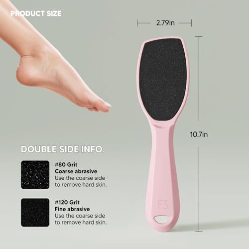 F3 Systems Wide Emery Foot File - Double-Sided Callus Remover (Pink)