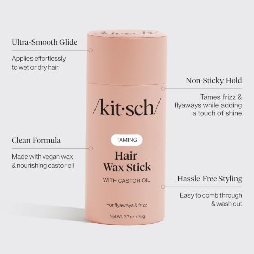 Kitsch Hair Wax Stick for Flyaways with Castor Oil - All-Day Hold (2.7 oz)