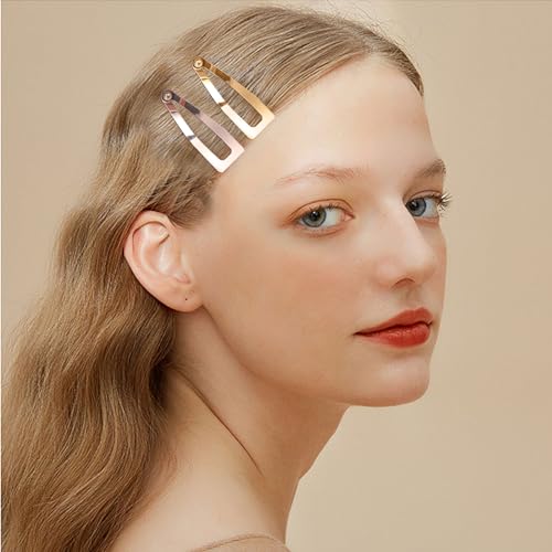 40PCS Metal Snap Hair Clips for Women & Girls - Black & Brown Variations
