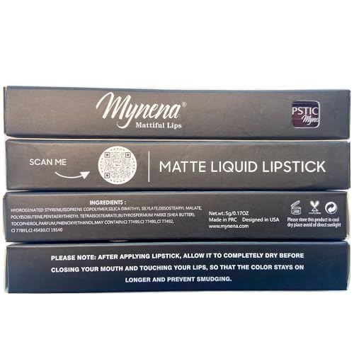 Mynena Orange Red Long-Lasting Matte Liquid Lipstick Intense Color Smudge-Proof & Waterproof Comfortable Hydrating Shea Butter Vegan & Cruelty-Free | Glory