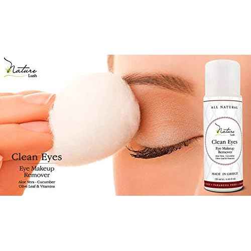 Nature Lush The Best Natural Eye & Face Makeup Remover - Oil Free - Rich Vitamins - Non Irritating ? No Hazardous Chemicals - ¡°Clean Eyes Made In Greece 4.4 oz