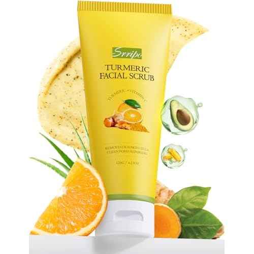 Vitamin C and Turmeric Face Scrub, Face Scrub for All Skin Types -Physical Scrub to Exfoliate Face & Body, Anti Aging Facial Exfoliating Scrub, Clears Blackheads Improve Dark Spots 4.23 Oz