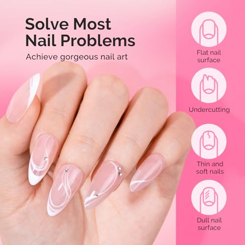 MelodySusie Hema Free Builder Gel Set for Nails Thickening, Nude and Pink, 6PCS 0.5 Fl Oz, Tpo Free, Soak Off UV Extension Gel, Nail Art Design Salon DIY Manicure at Home for Women