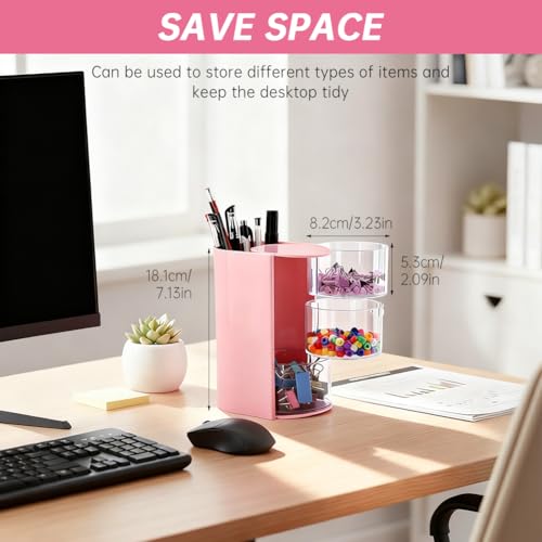 3-Layer Rotating Hair Accessories Organizer with Brush Holder