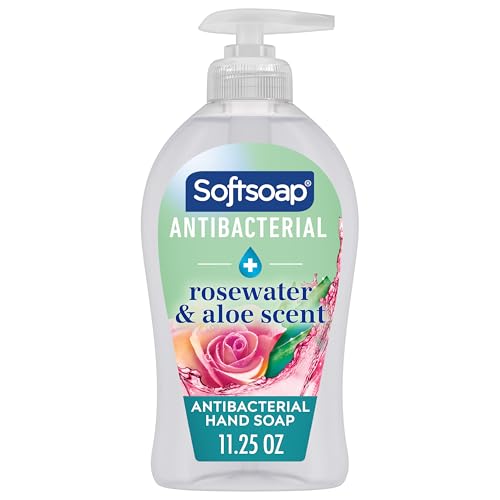 Softsoap Antibacterial Liquid Hand Soap,Sensitive Rosewater and Aloe scent Hand Soap,11.25 Fl Oz,(Pack of 12)