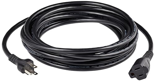 Amazon Basics Power Extension Cord, 20 Feet 13 Amps, 125V, Black