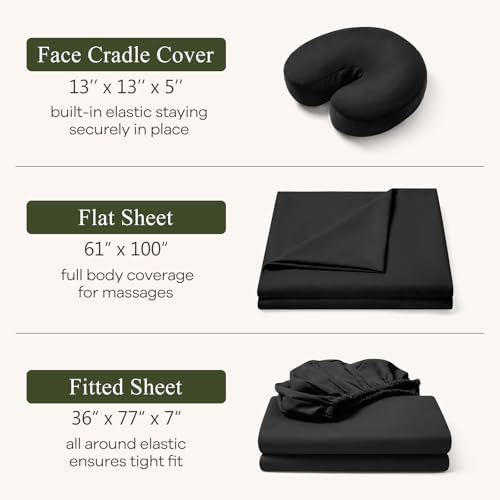 Comfyanno 3-Piece Massage Table Sheets Set, Microfiber