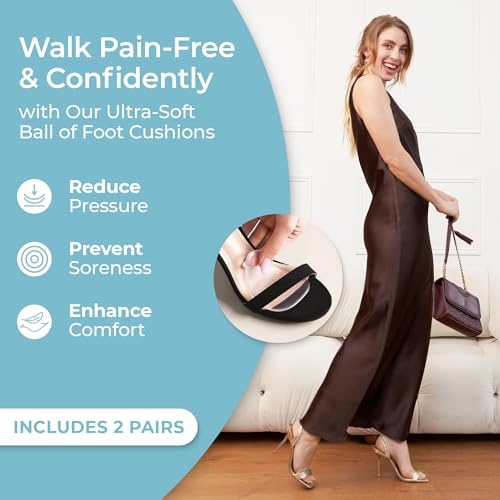 Mind Bodhi Clear Gel Ball of Foot Cushions for Women - 2 Pairs, Pain Relief