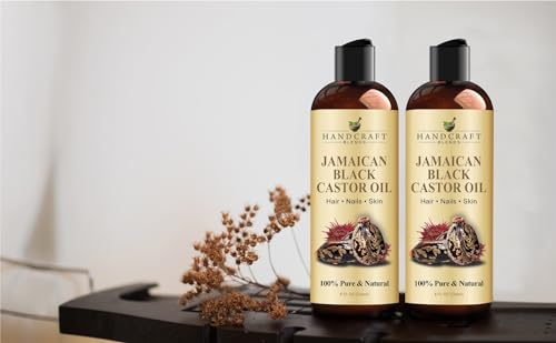 Handcraft Blends Jamaican Black Castor Oil - 8 Fl Oz - 100% Pure and Natural - Premium Grade Oil for Hair Growth, Eyelashes and Eyebrows - Carrier Oil - Hair and Body Oil