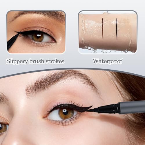 Jet Set Liquid Eyeliner Pen ? Waterproof, Smudge-Proof, Quick-Dry Precision Brush Tip for Smooth Cat Eye & Winged Liner ? Long-Lasting (True Black, 0.07 oz/2 ml £¨pack of 1£©)