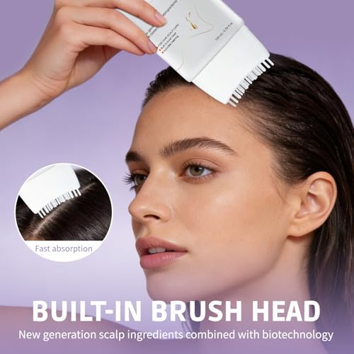 White Hair Growth Serum with Built-In Scalp Brush, Exosome Infused, 3.38 Fl Oz