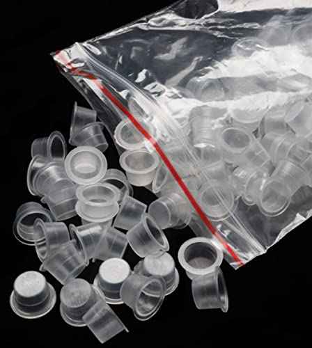 Tattoo Ink Caps Cups - Disposable Tattoo Ink Cups Pigment Ink Caps,Tattoo Machine, Supplies,Tattoo Needles (Large.15mm—100PCS