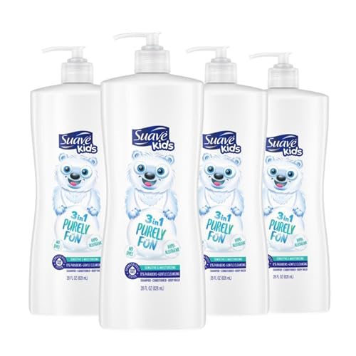 Suave Kids 3-in-1 Shampoo Conditioner Body Wash 28oz 4-Pack