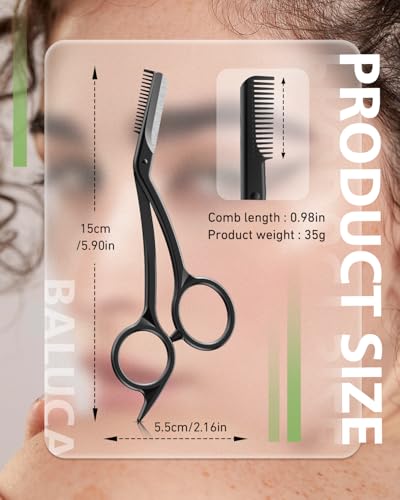 Baluca Eyebrow Scissors with Comb | Precision Stainless Steel Trimmer