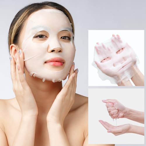 #OOTD Collagen Hydrating Sheet Masks for Face Korean Anti Aging Mask Sheet for Dry Skin & Sensitive Skin, EVE Vegan, Not Tested on Animals, No Parabens, No Sulfates, Hyaluronic Acid, Witch Hazel 10EA