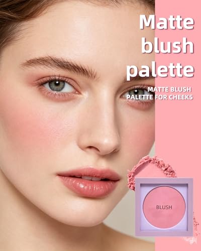 Matte Blush Palette - Light Pink Powder for Cheeks