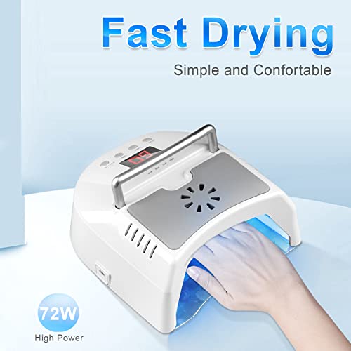 IMENE 72W Cordless UV LED Nail Lamp with Fan - Fast Gel Curing
