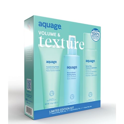 Aquage Volume & Texture Limited Edition Styling Kit, Transforming Paste, Beyond Body Sealing Spray, and Volume & Definition Spray Wax, 20 fl. oz.
