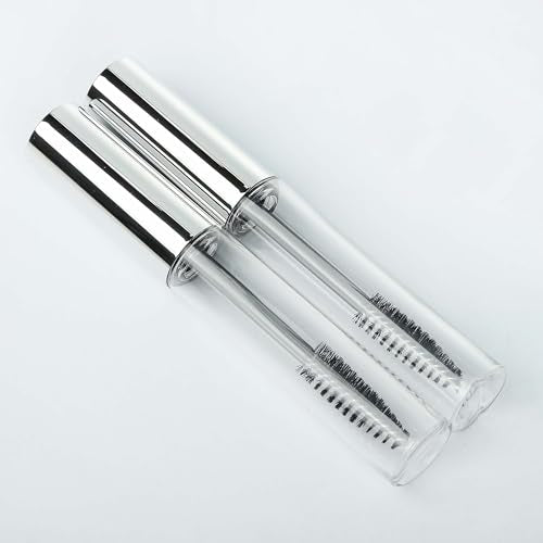 COSIDEA 12PCS Empty Silver 10ml mascara tubes with wand for caster oil eyelash growth serum tube container