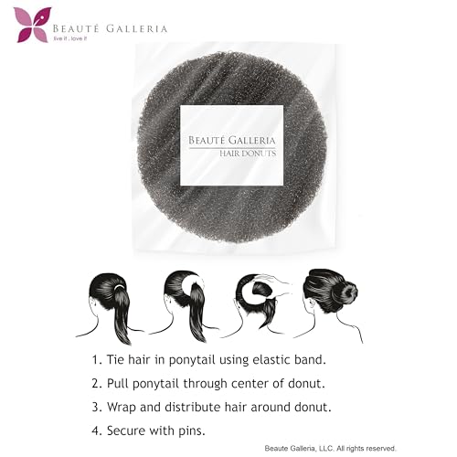 Hair Donut Bun Maker - X-Large Black Mesh Ring