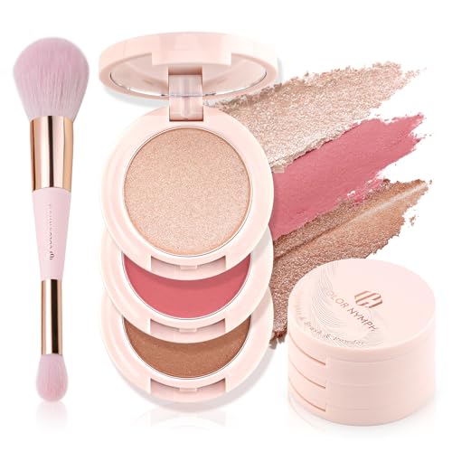 Color Nymph 3-in-1 Contour Palette with Brush & Mirror