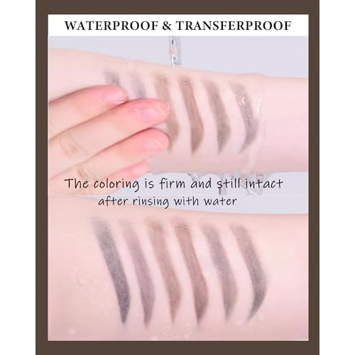 3 Pcs Waterproof Eyebrow Pencil Set,Gray Ultra Slim Eye Brow Pencil for Women with Brows Brush&Razor,Professional Brow Micro Retractable Long Lasting Gel Pen Shaping&Filling Brows Makeup - 02
