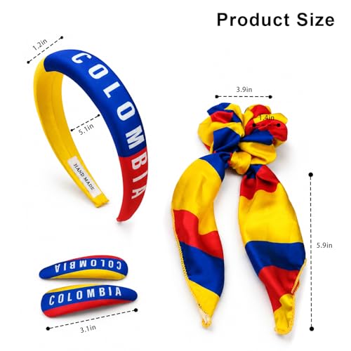 Colombia Flag Hair Accessory Set for Women - 4 Pieces