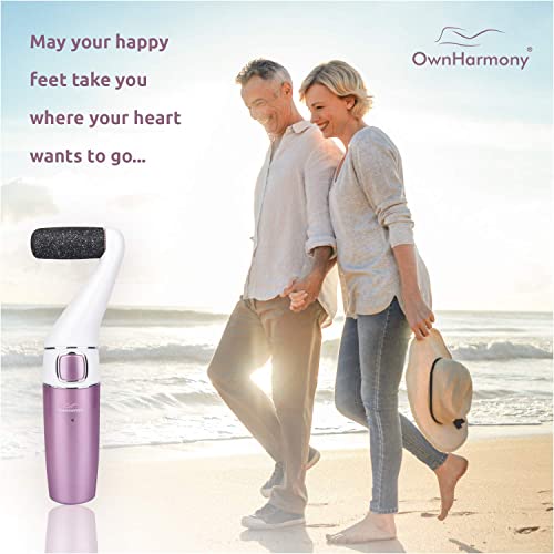 Own Harmony Electric Callus Remover for Feet and 6 Rollers Bundle: Rechargeable Pedicure Tools & Professional Foot Care for Women - Electronic Foot File Sander - Best for Hard Dry, Dead, Cracked Skin