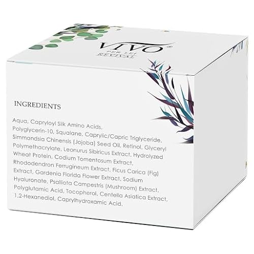Vivo Per Lei Snow Mushroom & Peony Night Moisturizer - Anti Wrinkle Cream for Sensitive Skin - Anti Aging Night Cream with Shea Butter & Collagen - Paraben Free Moisturizer for Skin Woes - 50g