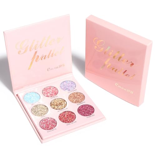 9 Color Glitter Shimmer Eyeshadow Palette - Long Lasting & Blendable