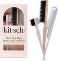 Kitsch Slick Back Hair Brush & Styling Comb Set - Edge & Pintail Kit