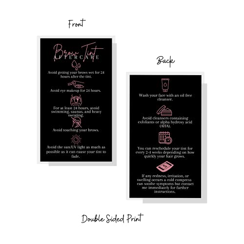 Brow Tint Aftercare Cards 50 Pack | 2x3.5" Business Cards
