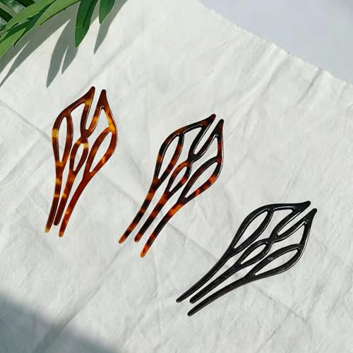 French Hair Pins for Women - Set of 3 Acetate Hair Forks