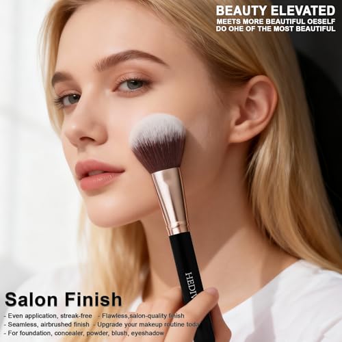 14-Piece Black Makeup Brush Set with Powder Puffs & Case