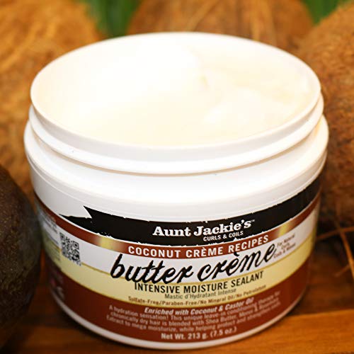 Aunt Jackie's Coconut Cr?me Recipes Butter Cr?me Intensive Moisture Sealant, Leave-In Conditioning Therapy for Dry Hair, 7.5 oz