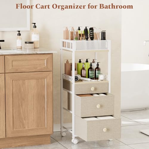 Plaviya 3-Drawer Makeup Organizer Cart - Rolling Utility Storage