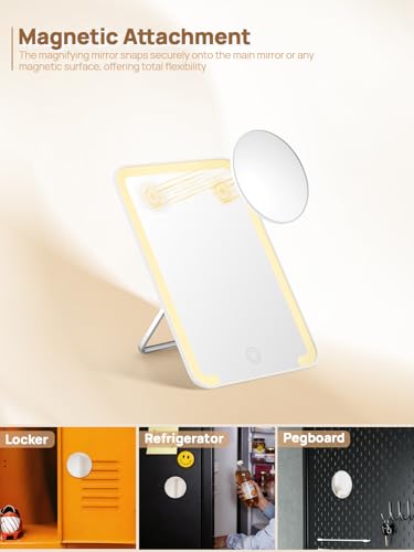 OMIRO Lighted Makeup Mirror 10X Magnifying - 8" Desk Mirror