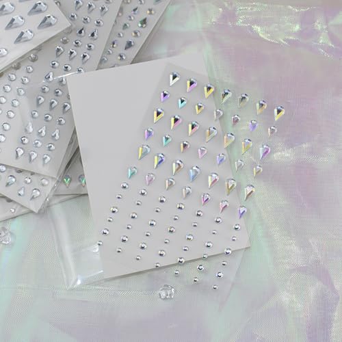 Face Gems Self-Adhesive Rhinestone Stickers - 5 Sheets