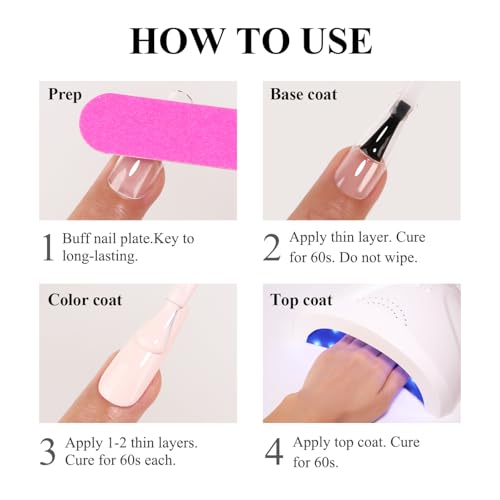 Imtiti Pink Sheer Jelly Gel Nail Polish - 10ml Translucent UV/LED Gel