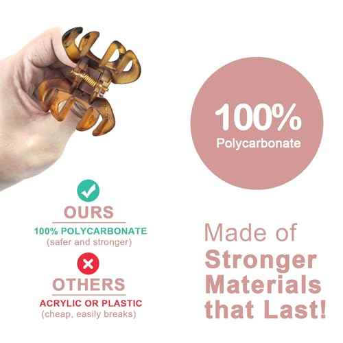 Small Hair Clips for Women Girls Kids, Tiny Hair Claw Clips for Thin/Medium Thick Hair, 1.5 Inch Mini Hair Jaw Clip, Nonslip Matte Octopus Claw Clip, 10 Pack with Gift Box, Black & Tortoise