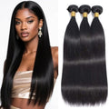 Freiuoke Natural Color 22-26 Inch Straight Human Hair Bundles 150g/3 Brazilian Virgin Extensions