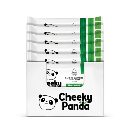 The Cheeky Panda Bamboo Face Cleanser Makeup Remover Wipes | 6 Packs of 25 Face Wipes | 99% Purified Water Wipes | Plant Based & Vegan Wet Wipes | Sustainable Alternative