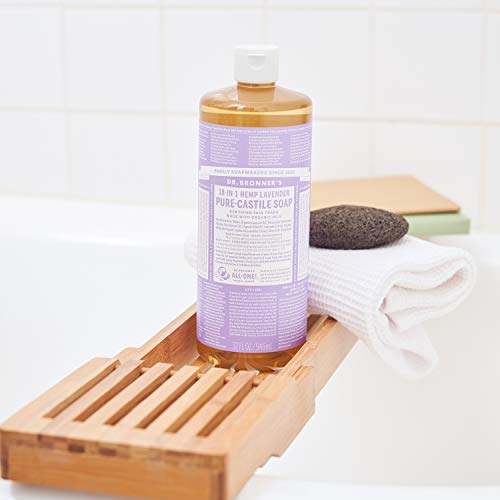 Dr. Bronner's - Pure-Castile Liquid Soap (Lavender, 1 Gallon) - Made with Organic Oils, 18-in-1 Uses: Face, Body, Hair, Laundry, Pets and Dishes, Concentrated, Vegan, Non-GMO