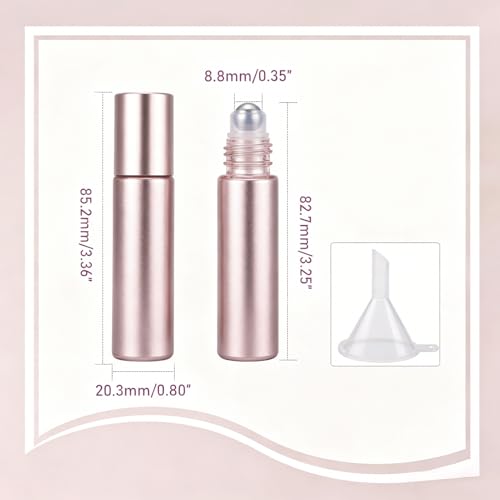 Kesell 14-Pack 10ml Glass Roller Bottles Rose Gold