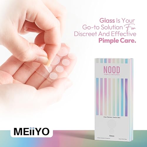 NOOD Pimple Patch in Glass - Medical Grade Hydrocolloid Pimple Patches for Treating Pimples and Zits, Breathable Patch for Face and Skin (15 Medium and 15 Small Patches)