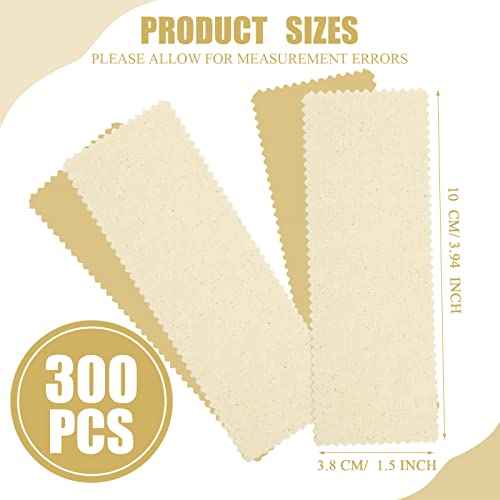 Loopeer 300 Pcs Natural Muslin Epilating Face Wax Strips Hair Removal Eyebrow Precut Body Facial Cotton Wax Cloth Strip for Women Men(4 x 1.5 Inch)