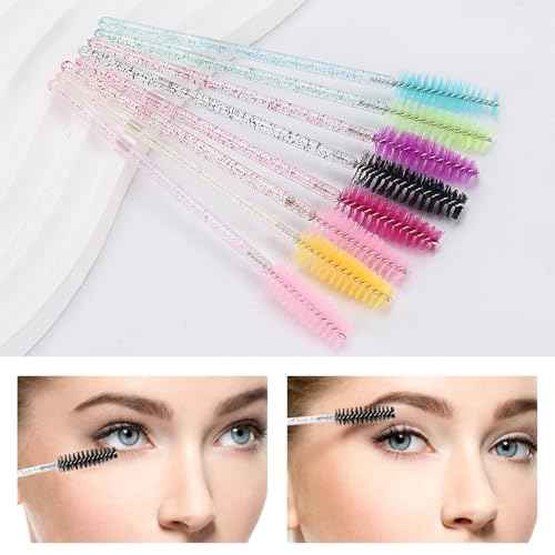 Tbestmax 800 Disposable Mascara Wands Eyelash Brush Spoolies for Eyebrow Eye Lash Extension, Makeup Brushes Applicators Kits - 8 Colors